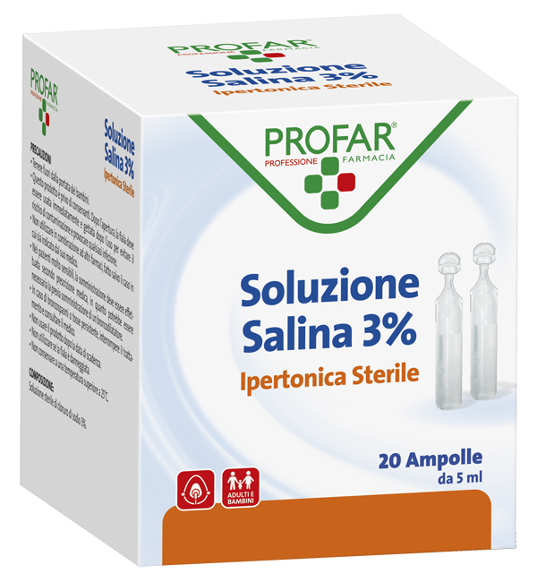 SOLUZIONE IPERTONICA 3% PROFAR 5 ML 20 PEZZI - farmacialombardia.it