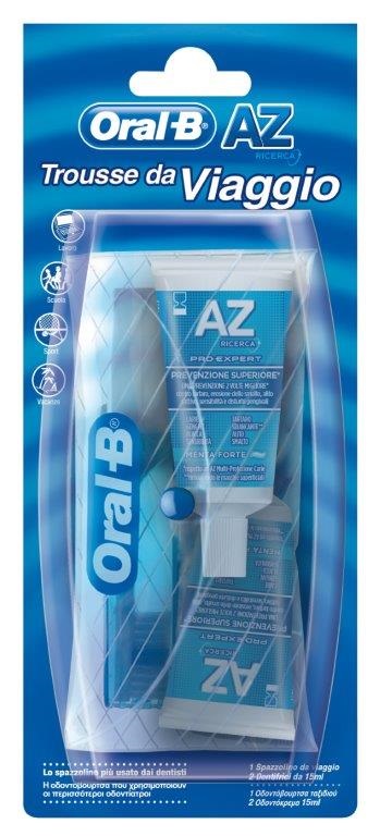 ORALB TROUSSE DA VIAGGIO SPAZZOLINO + 2 DENTIFRICI 15ML - farmacialombardia.it