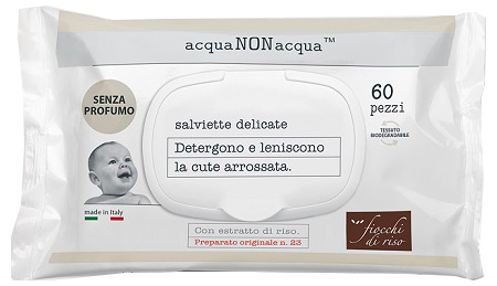 FIOCCHI DI RISO ACQUA NON ACQUA SENZA PROFUMO 60 SALVIETTE - farmacialombardia.it