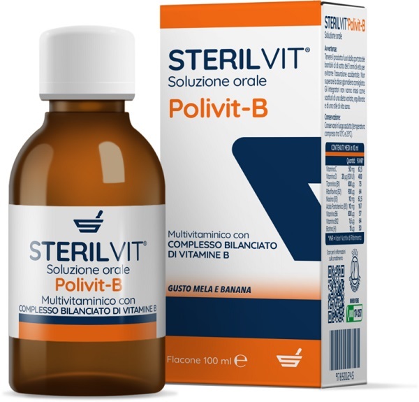 STERILVIT POLIVIT-B SOLUZIONE ORALE GUSTO MELA BANANA 100 ML - farmacialombardia.it