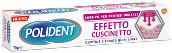 POLIDENT FISSATIVO EFFETTO CUSCINETTO ADESIVO PER PROTESI DENTALI 70 G - farmacialombardia.it