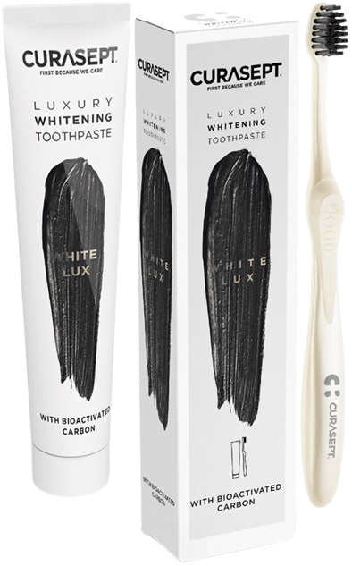 CURASEPT WHITE LUXURY WHITENING DENTIFRICIO 75 ML + SPAZZOLINO - farmacialombardia.it
