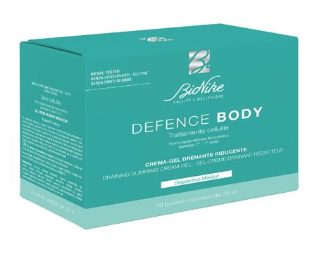 DEFENCE BODY TRATTAMENTO CELLULITE CREMA GEL DRENANTE RIDUCENTE 30 BUSTINE DA 10 ML - farmacialombardia.it