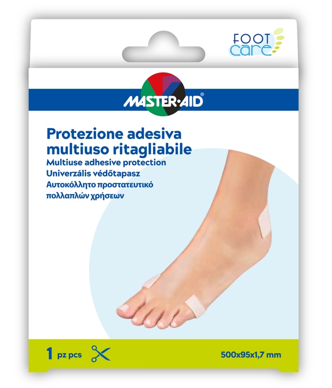 PROTEZIONE ADESIVA MULTIUSO MASTER-AID FOOTCARE RITAGLIABILE 50X9,5 CM A6 - farmacialombardia.it