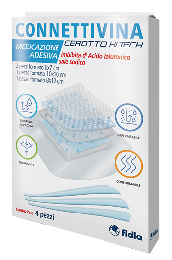 CEROTTO CONNETTIVINA HITECH 4 MISURE MISTE 2 PEZZI 6 X 7 CM + 1 PEZZO 10 X 10 CM + 1 PEZZO 8 X 12 CM - farmacialombardia.it