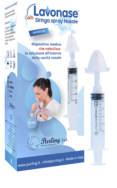 LAVONASE SIRINGA SPRAY NASALE NON STERILE 5 ML LUER-LOCK CON CAPPUCCIO + UGELLO NASALE CON RACCORDO LUER-LOCK + PERFORATORE CON VALVOLA NON RITORNO CON TAPPO - farmacialombardia.it