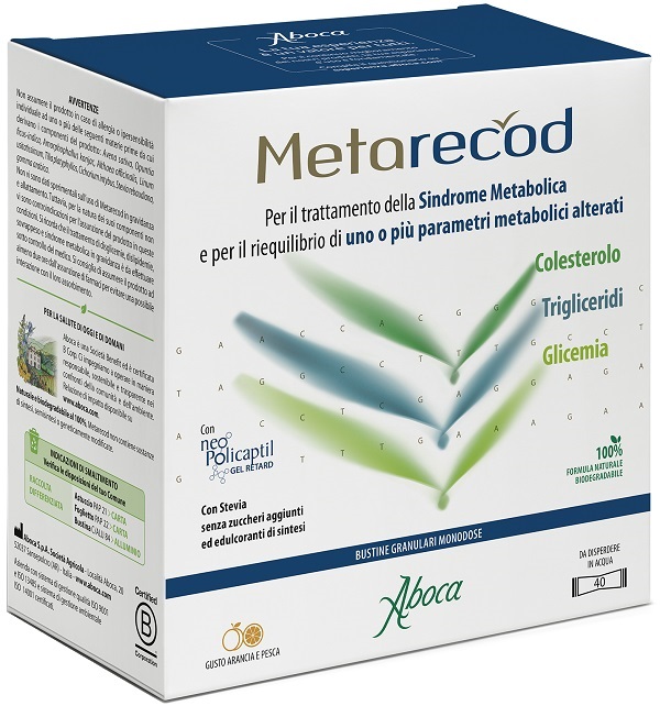 METARECOD 40 BUSTINE GRANULARI X 2,5G GUSTO ARANCIA E PESCA - farmacialombardia.it