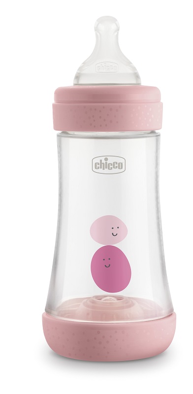 CHICCO BIBERON PERFECT 5 GIRL 240 ML IN SILICONE 2 FORI - farmacialombardia.it
