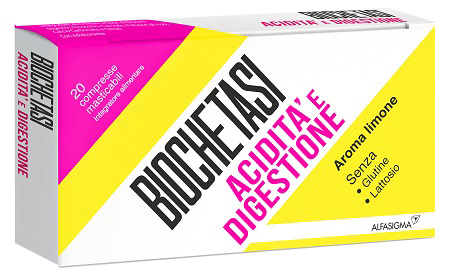 BIOCHETASI ACIDITA' E DIGESTIONE 20 COMPRESSE MASTICABILI AROMA LIMONE - farmacialombardia.it