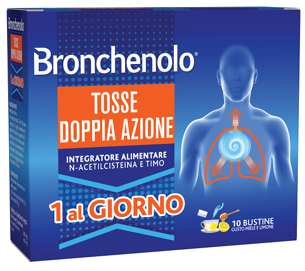 BRONCHENOLO TOSSE DOPPIA AZIONE 10 BUSTINE - farmacialombardia.it