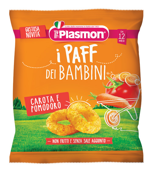 PLASMON DRY SNACK PAFF CAROTA POMODORO 15 G - farmacialombardia.it