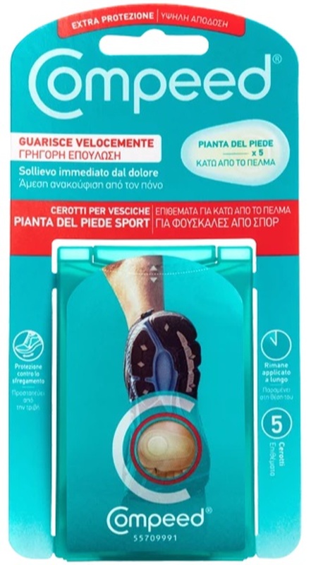 COMPEED CEROTTI PER VESCICHE PIANTA PIEDE SPORT 5 PEZZI - farmacialombardia.it