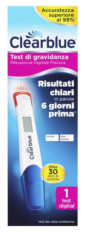 CLEARBLUE TEST GRAVIDANZA RILEVAZIONE PRECOCE DIGITALE 1 PEZZO - farmacialombardia.it