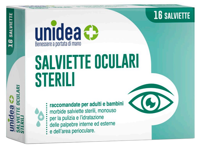 SALVIETTE OCULARI UNIDEA 16 PEZZI STERILI MONOUSO - farmacialombardia.it