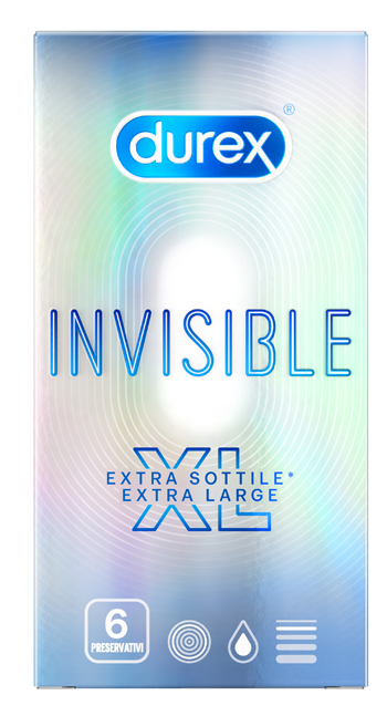 PROFILATTICO DUREX INVISIBLE XL 6 PEZZI - farmacialombardia.it