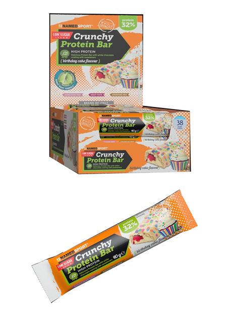CRUNCHY PROTEINBAR BIRTHDAY CAKE 40 G - farmacialombardia.it