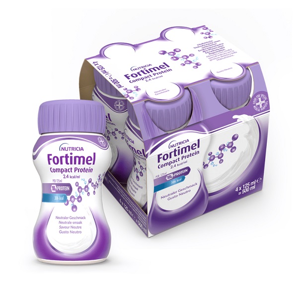 NUTRICIA FORTIMEL COMPACT PROTEIN GUSTO NEUTRO 4 BOTTIGLIE DA 125 ML - farmacialombardia.it