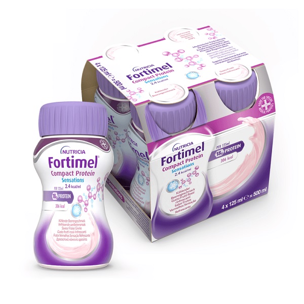 NUTRICIA FORTIMEL COMPACT PROTEIN GUSTO FRUTTI ROSSI RINFRESCANTI 4 BOTTIGLIE DA 125 ML - farmacialombardia.it