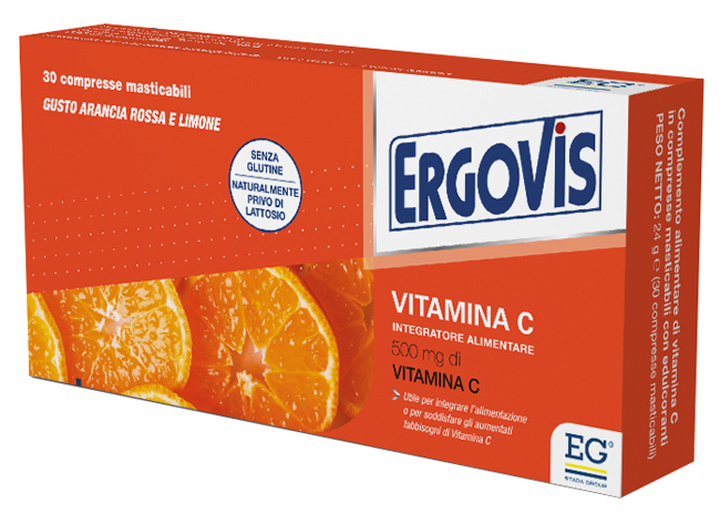 ERGOVIS VITAMINA C 500MG 30 COMPRESSE MASTICABILI - farmacialombardia.it