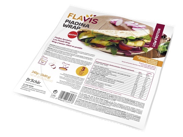 FLAVIS PIADINA WRAP APROTEICA 3 PEZZI DA 80 G - farmacialombardia.it