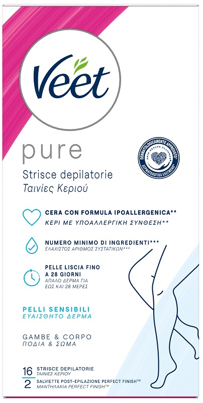 VEET STRISCE CORPO IPOALLERGENICHE 16 PEZZI - farmacialombardia.it