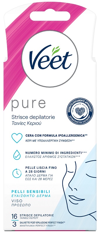 VEET STRISCE VISO IPOALLERGENICHE 16 PEZZI - farmacialombardia.it