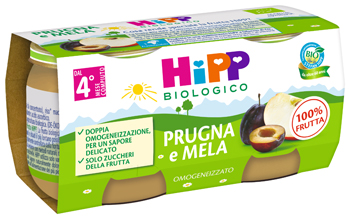 HIPP BIO OMOGENEIZZATO PRUGNA E MELA 2 X 80 G - farmacialombardia.it