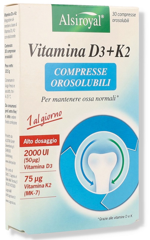 ALSIROYAL VITAMINA D3+K2 30 COMPRESSE OROSOLUBILI - farmacialombardia.it