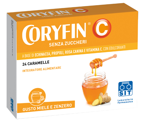 CORYFIN C SENZA ZUCCHERO MIELE ZENZERO 24 CARAMELLE - farmacialombardia.it