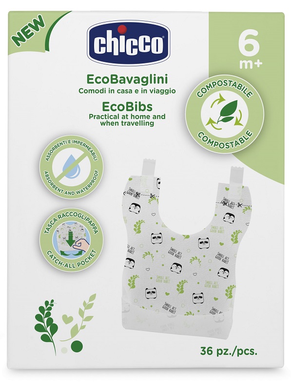 CHICCO BAVAGLINI MONOUSO COMPOSTABILI 36 PEZZI - farmacialombardia.it
