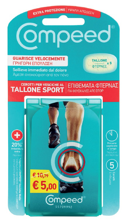 COMPEED CEROTTI PER VESCICHE AL TALLONE SPORT 5 PEZZI PROMO 5 EURO - farmacialombardia.it