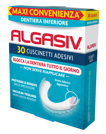 ALGASIV ADESIVO PER PROTESI DENTARIA INFERIORE 30 PEZZI - farmacialombardia.it