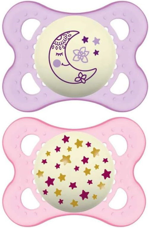 MAM SUCCHIETTO ORIGINAL NIGHT 2-6 MESI SILICONE FEMMINA 2 PEZZI - farmacialombardia.it