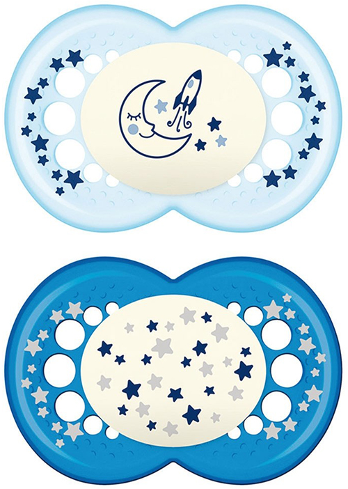 MAM SUCCHIETTO ORIGINAL NIGHT 6+ MESI SILICONE MASCHIO 2 PEZZI - farmacialombardia.it