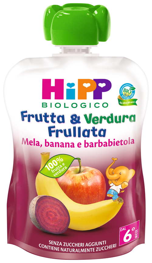 HIPP BIO FRUTTA & VERDURA MELA BANANA BARBABIETOLA 90 G - farmacialombardia.it