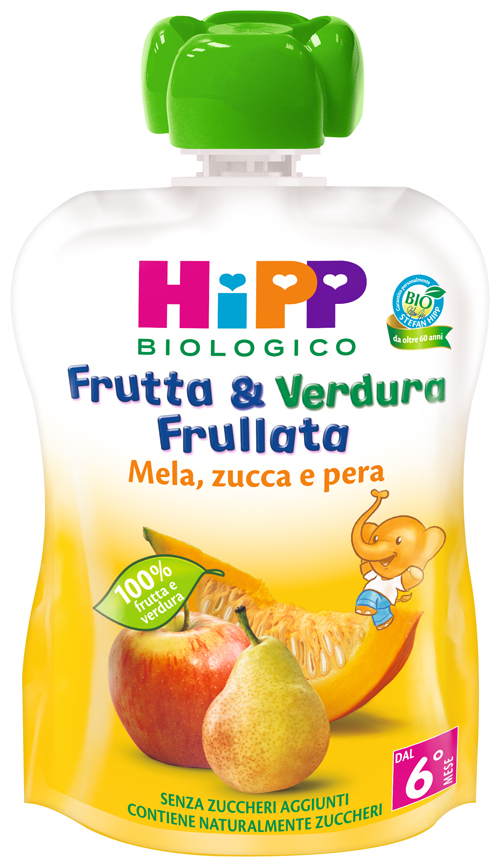 HIPP BIO FRUTTA & VERDURA MELA PERA ZUCCA 90 G - farmacialombardia.it