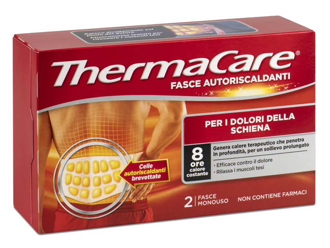 FASCIA AUTORISCALDANTE A CALORE TERAPEUTICO THERMACARE SCHIENA 2 PEZZI - farmacialombardia.it