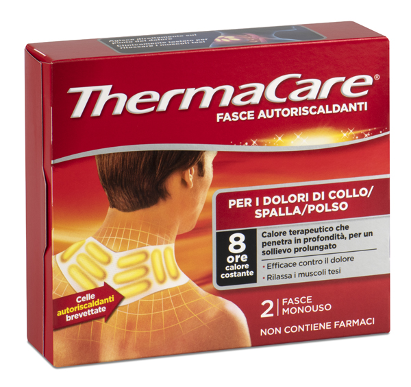 FASCE AUTORISCALDANTI A CALORE TERAPEUTICO THERMACARE COLLO/SPALLA/POLSO 2 PEZZI - farmacialombardia.it