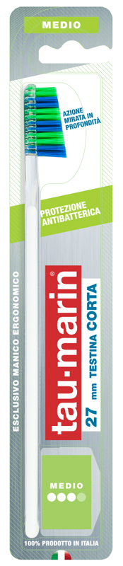 TAUMARIN PROFESSIONAL SPAZZOLINO 27 MEDIO TESTINA CORTA PROTEZIONE ANTIBATTERICA - farmacialombardia.it