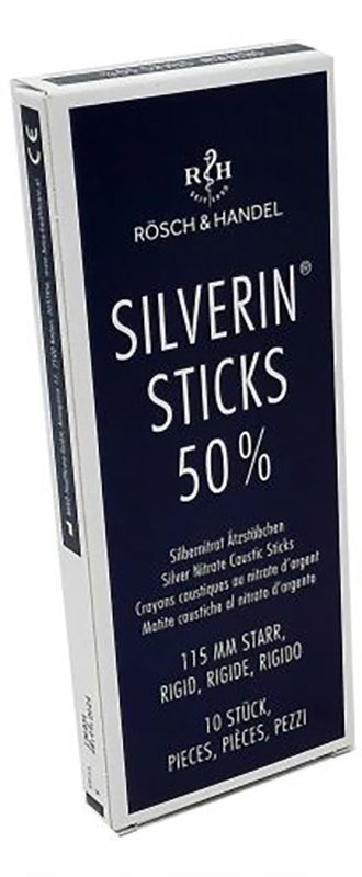 MATITA CAUSTICA SILVERIN NITRATO D'ARGENTO 50% RIGIDA LUNGHEZZA 115 MM 10 PEZZI - farmacialombardia.it