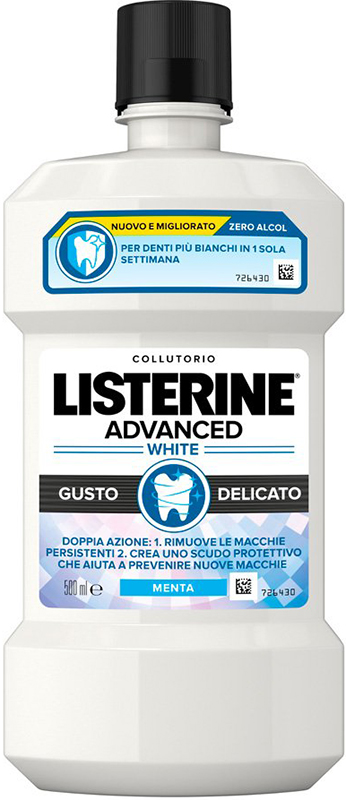 LISTERINE ADVANCED WHITE 500 ML GUSTO DELICATO - farmacialombardia.it