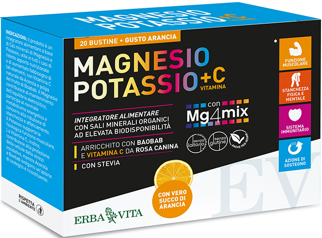 MAGNESIO POTASSIO +C VITAMINA GUSTO ARANCIA 20 BUSTINE DA 3,8 G - farmacialombardia.it