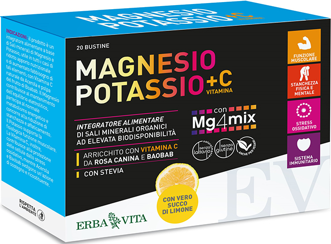 MAGNESIO POTASSIO +C VITAMINA GUSTO LIMONE 20 BUSTINE DA 3,8 G - farmacialombardia.it