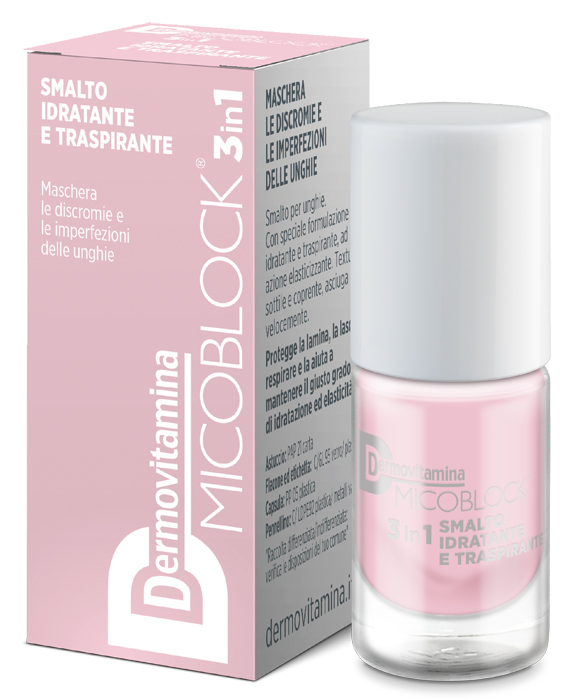 DERMOVITAMINA MICOBLOCK 3 IN 1 SMALTO IDRATANTE E TRASPIRANTE ROSA CHIARO 5 ML - farmacialombardia.it