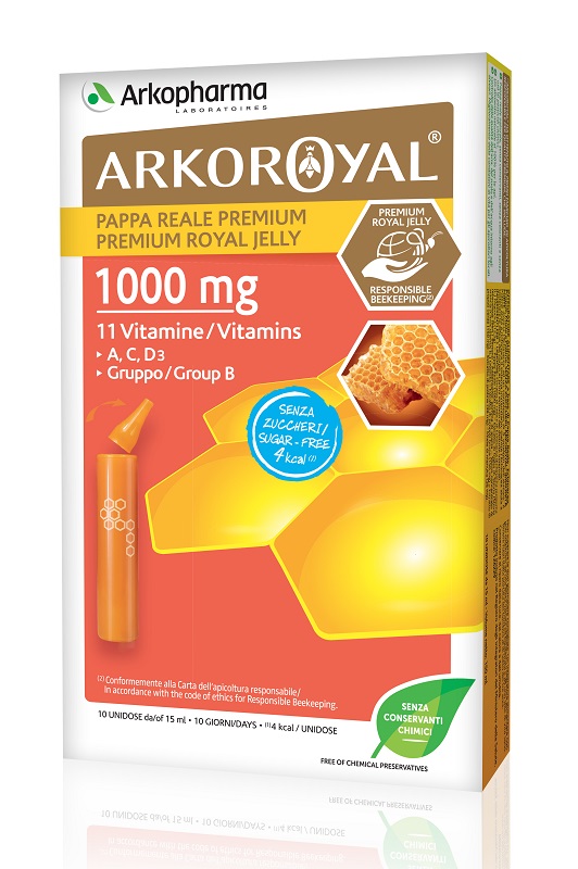ARKOROYAL PAPPA REALE 1000 MG + VITAMINE SENZA ZUCCHERO 10 FIALE - farmacialombardia.it