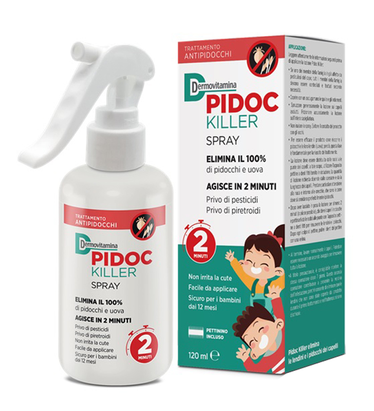 DERMOVITAMINA PIDOC KILLER SPRAY 120 ML PETTININO INCLUSO - farmacialombardia.it