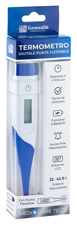 TERMOMETRO DIGITALE PUNTA FLESSIBILE CON CUSTODIA PROTETTIVA MEDICARE - farmacialombardia.it