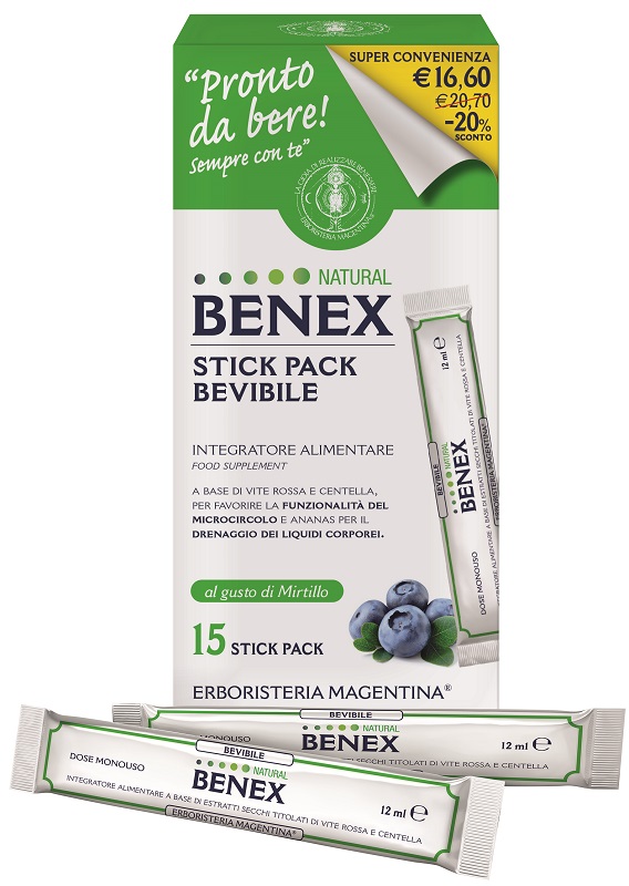 BENEX BEVIBILE 15 STICK DA 12 ML TAGLIO PREZZO - farmacialombardia.it