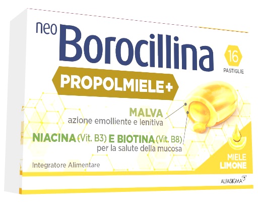 NEOBOROCILLINA PROPOLMIELE+ MIELE/LIMONE 16 PASTIGLIE - farmacialombardia.it