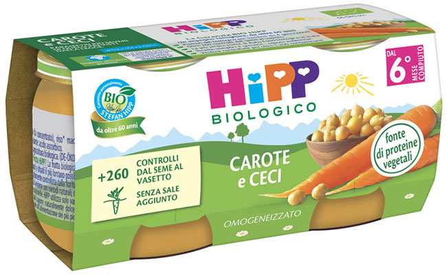 HIPP BIO OMOGENEIZZATO CAROTE/CECI 2X80 G - farmacialombardia.it